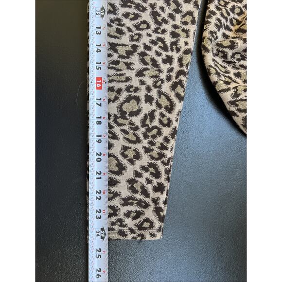 H&M Dress XL Brown Metallic Animal Print Midi Long Sleeve Cozy Knit Cheetah Boho - Picture 11 of 11